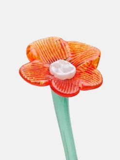 HOFF Decoración|Decoración^MOUTHBLOWN CRYSTAL FLOWER ORANGE