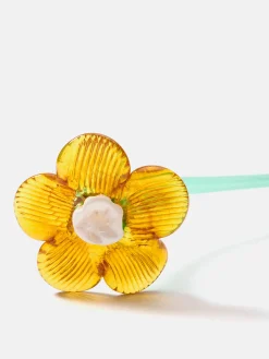 HOFF Decoración|Decoración^MOUTHBLOWN CRYSTAL FLOWER MUSTARD