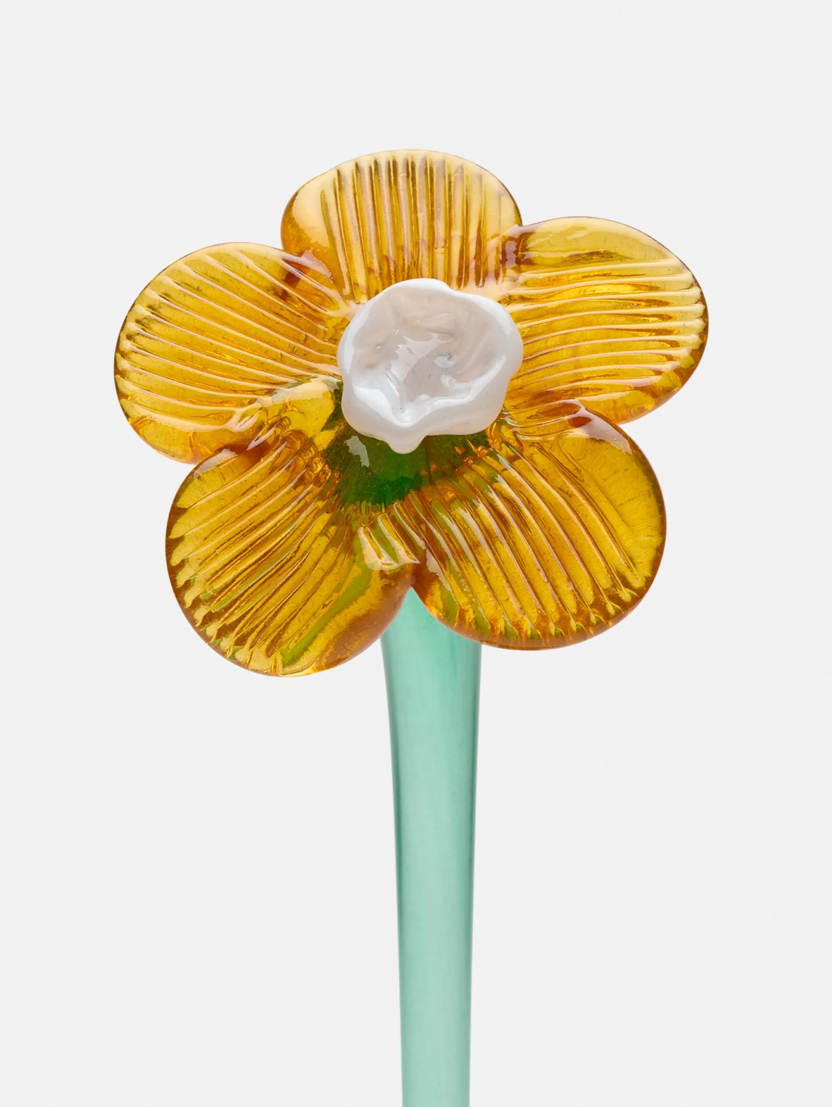 HOFF Decoración|Decoración^MOUTHBLOWN CRYSTAL FLOWER MUSTARD